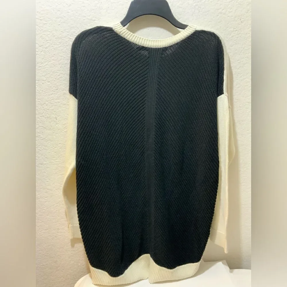 Lauren Ralph Lauren Relaxed Fit Long Sleeve Color Block Tunic Sweater